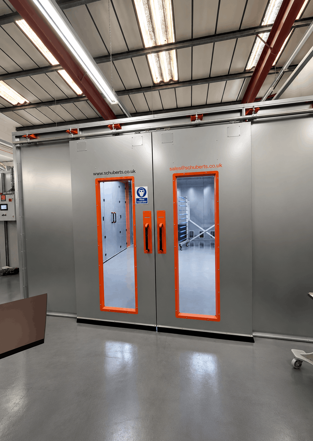 Schubox controlled drying system used for factory-quality spray finishing