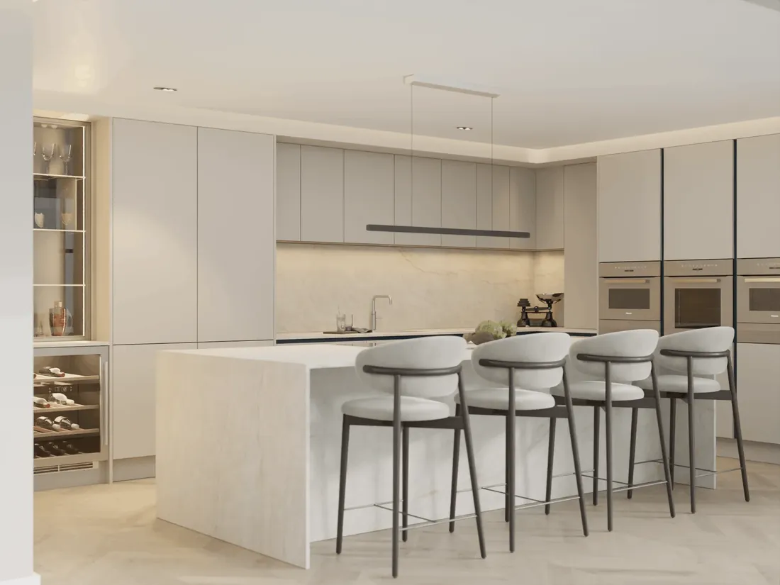 Handleless Collection kitchen view 5
