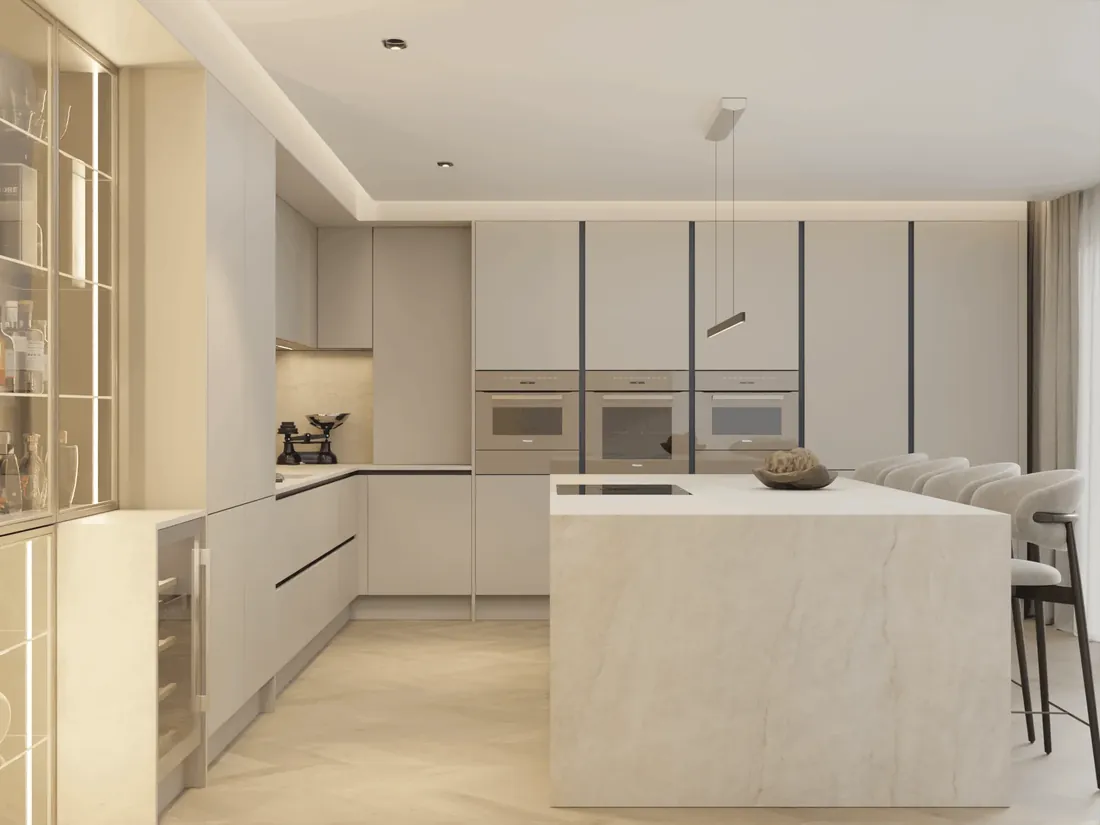 Handleless Collection kitchen view 4