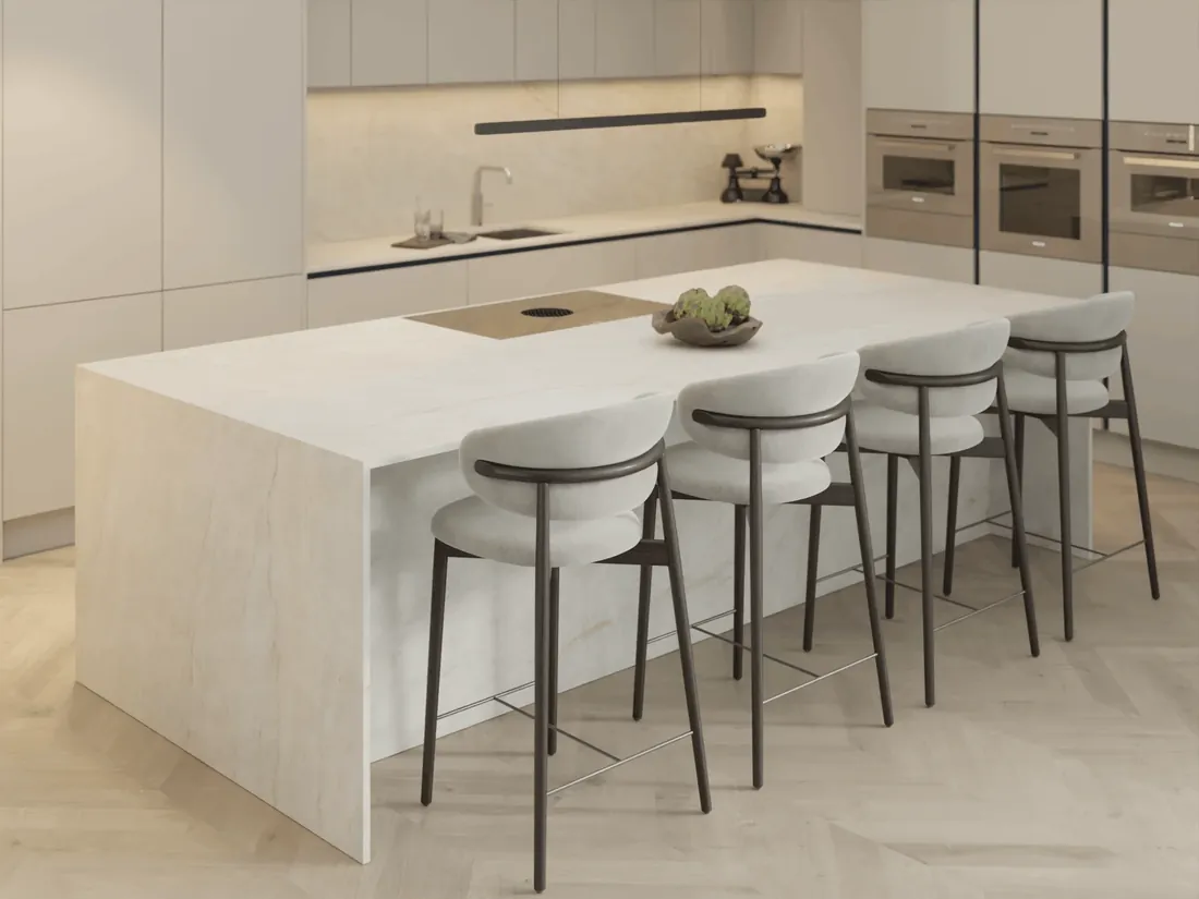 Handleless Collection kitchen view 2